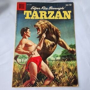 Dell Tarzan Comic Book Edgar Rice Burroughs May-June FN Original Art Silver‎ Key
